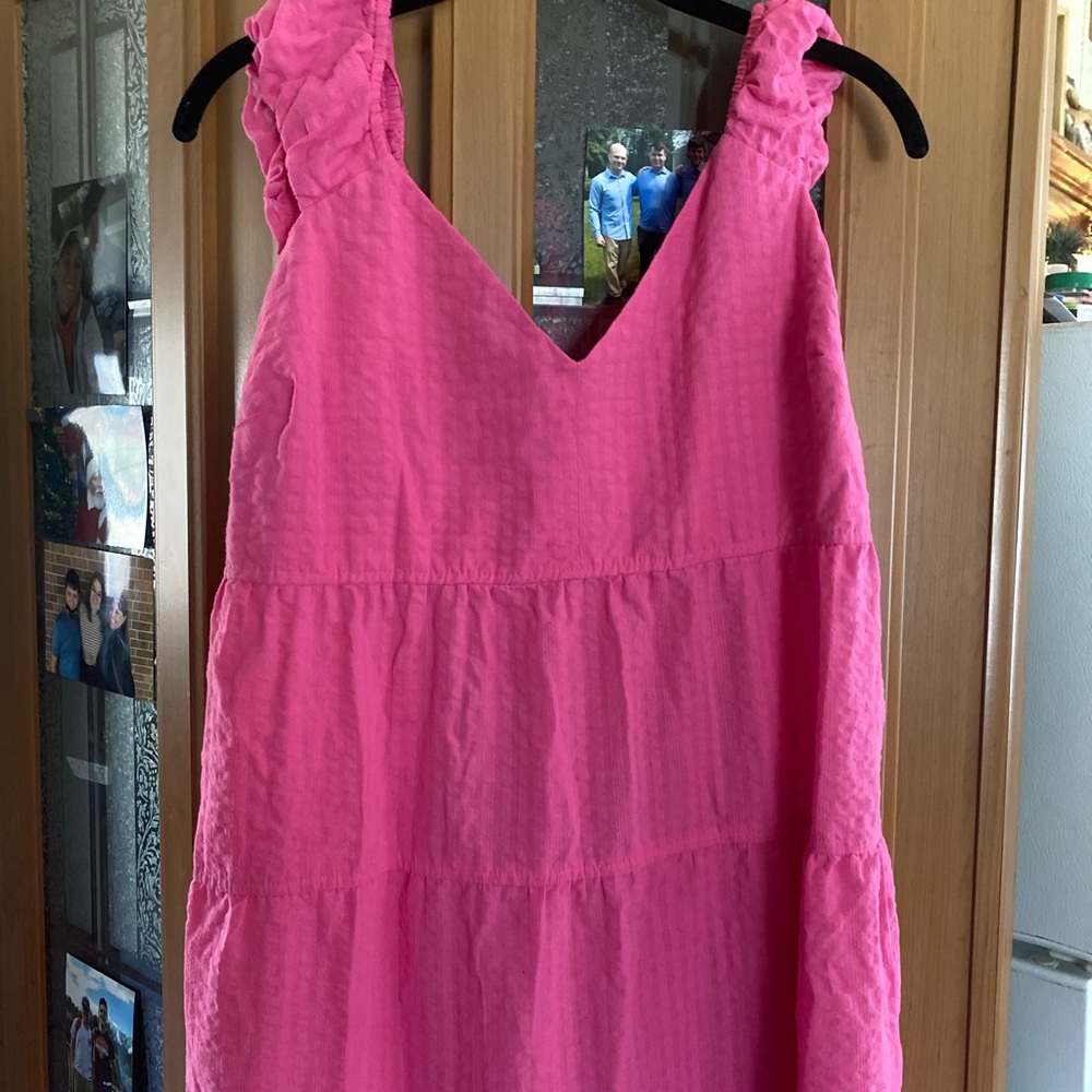 Old Navy Pink Smocked Tiered Tank Dress